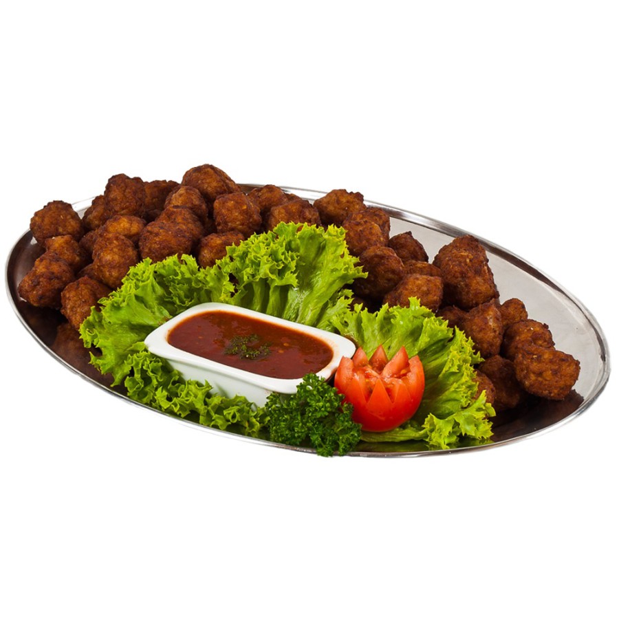 1 kg obložená mísa - pečené masové kuličky s ostrou mexickou chipotle omáčkou 0,2 l