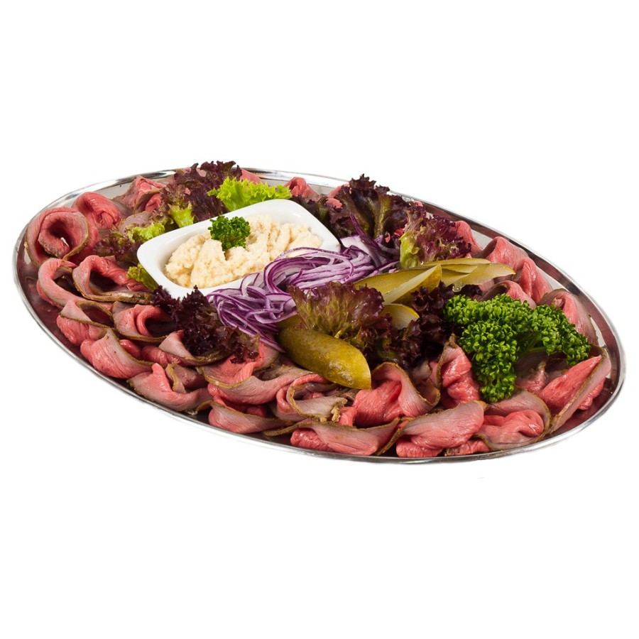 1 kg obložená mísa - anglický roastbeef se smetanovým křenem 0,2 l