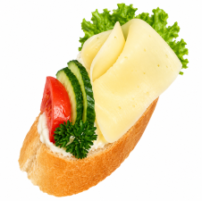 Chlebíček vegetariánský - variace čerstvé zeleniny se sýrem Eidam na tvarohu