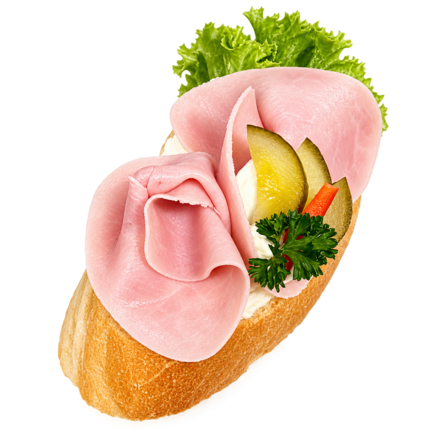 Chlebíček s vepřovou šunkou na másle