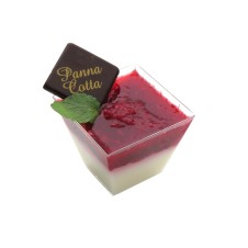 Mini panna cotta s malinami v UH pohárku + UH lžička