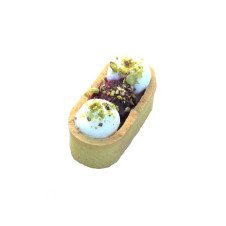 Mini eclaire světlý s pistáciovým krémem a ovocnou náplní