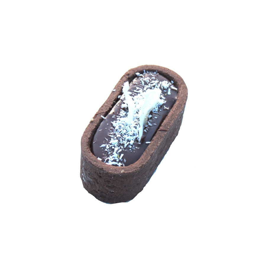 Mini eclaire kakaový s tvarohovým krémem a čokoládovou ganáží