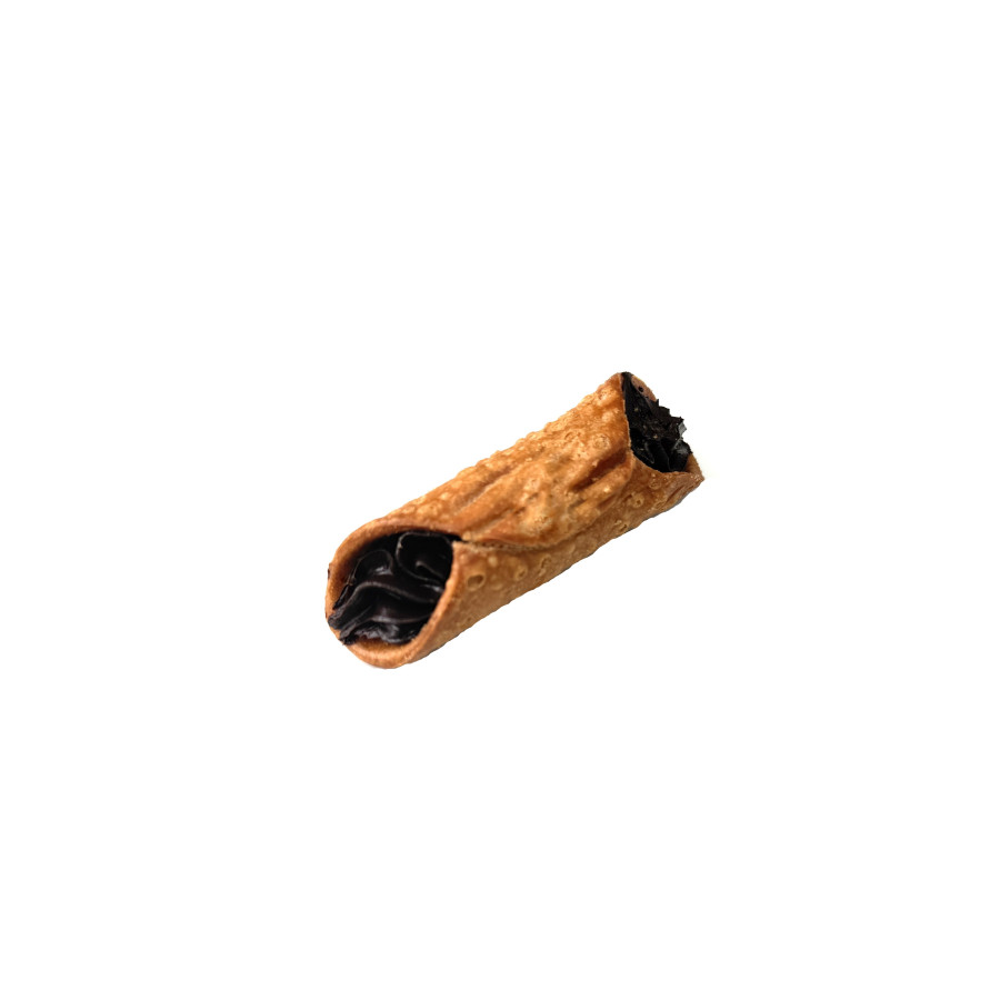 Mini italské cannoli s belgickou hořkou čokoládou a citrónovým džemem